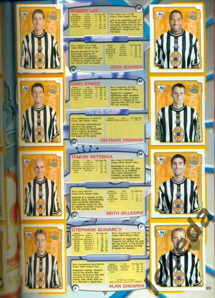 Английская премьер лига 1999 г. № 381. Alan Shearer / Алан Ширер / Newcastle 2