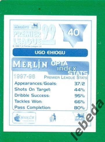Английская премьер лига 1999 г. № 40. Наклейка. 1