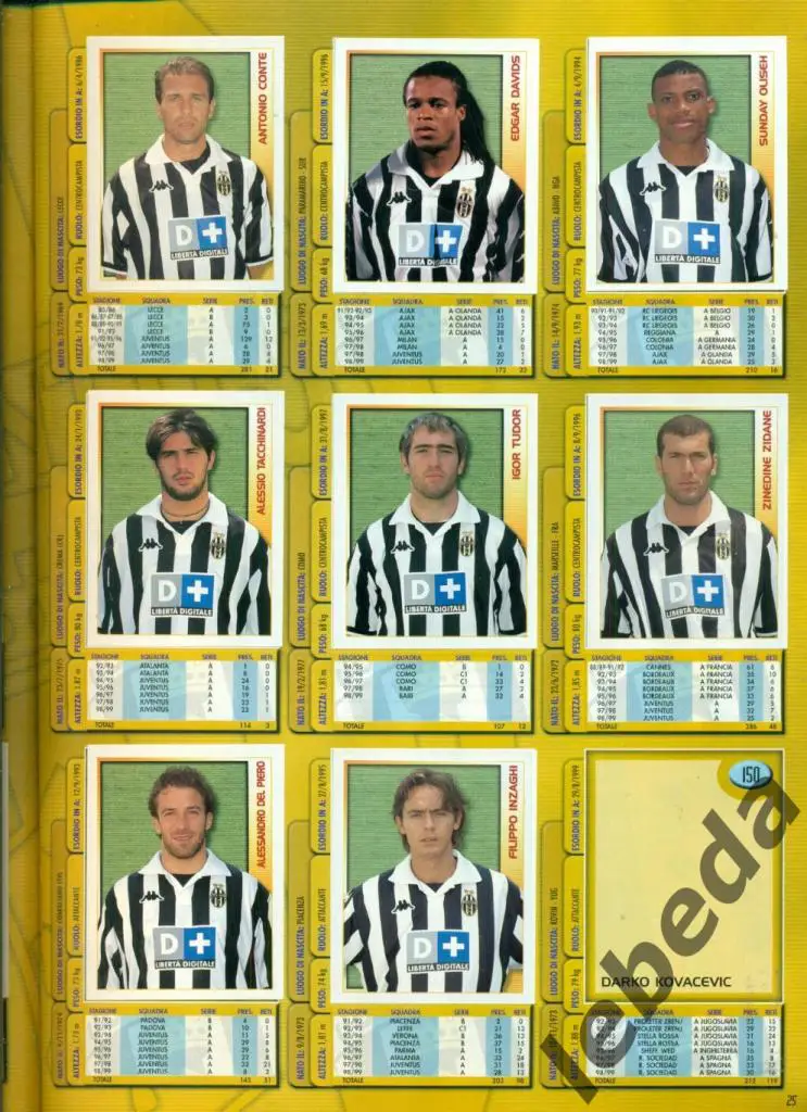 CALCIO MERLIN (Италия) - 2000. / Стикерс / №149. Филиппо Инзаги. Ювентус 2