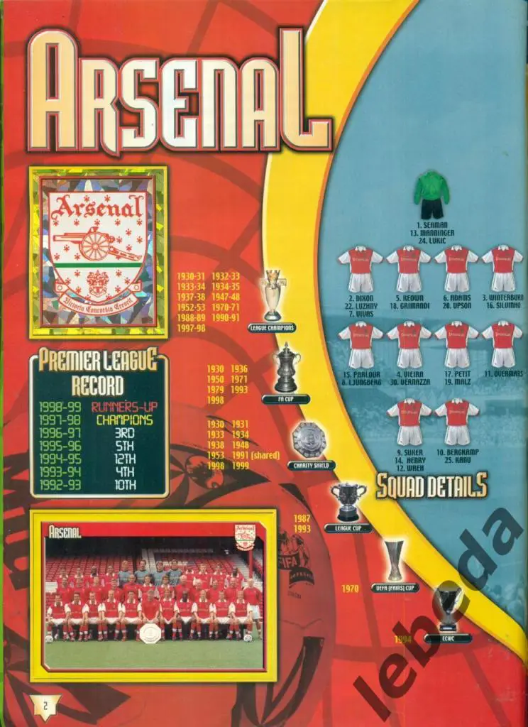 Английская премьер лига 2000 г. № 27. / BERGKAMP /Беркамп 5