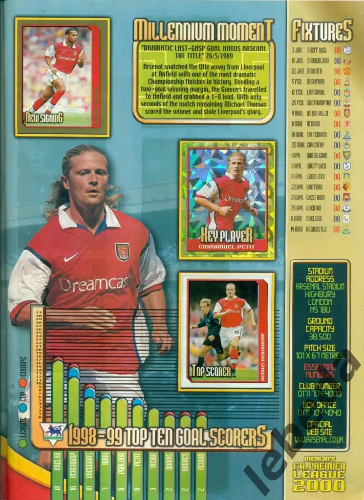 Английская премьер лига 2000 г. № 27. / BERGKAMP /Беркамп 6