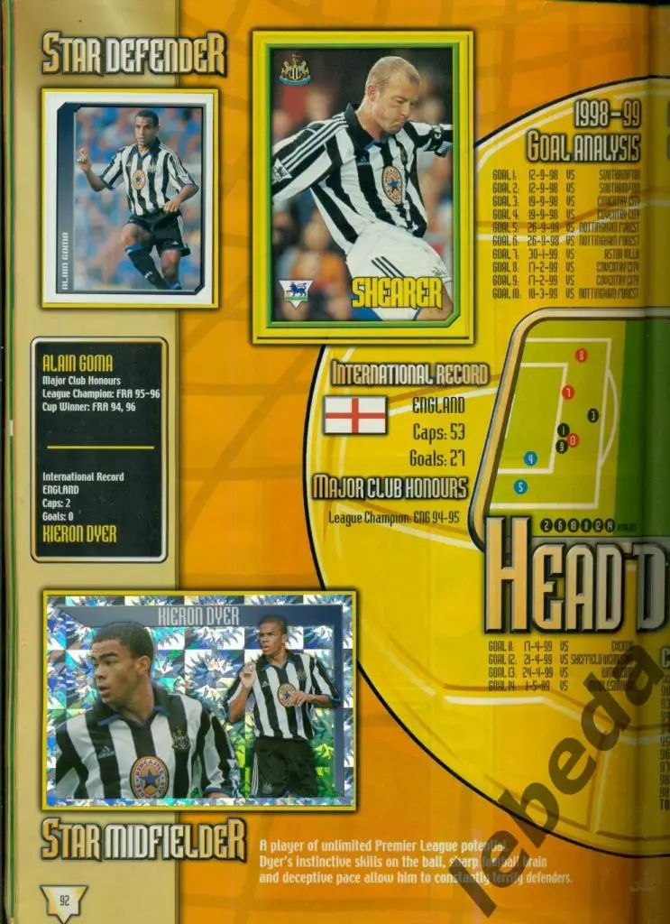 Английская премьер лига 2000 г. № 350 .Алан Ширер./ NEWCASTLE UNITED / 4