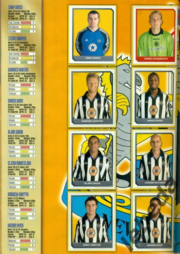 Английская премьер лига 2000 г. № 350 .Алан Ширер./ NEWCASTLE UNITED / 5