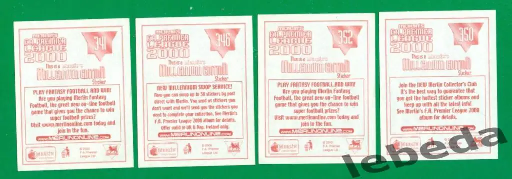 Английская премьер лига 2000 г. № 350 .Алан Ширер./ NEWCASTLE UNITED / 7