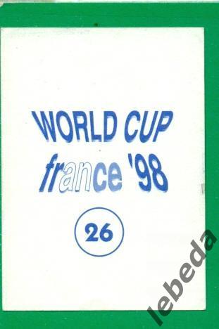 Чемпионат Мира - 1998 г. ( Диамонд ) Наклейка № 26. Youssef Rossi. 1
