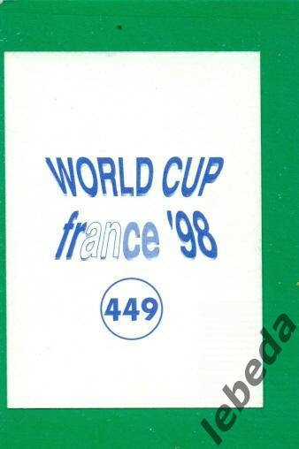 Чемпионат Мира - 1998 г.( Стикерс / Диамонд ) Наклейка № 449 1
