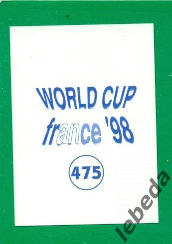 Чемпионат Мира - 1998 г.(Диамонд) Наклейка № 475 /Berizzo / 1