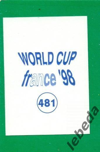 Чемпионат Мира - 1998 г.(Диамонд) Наклейка № 481./ Аргентина / 1