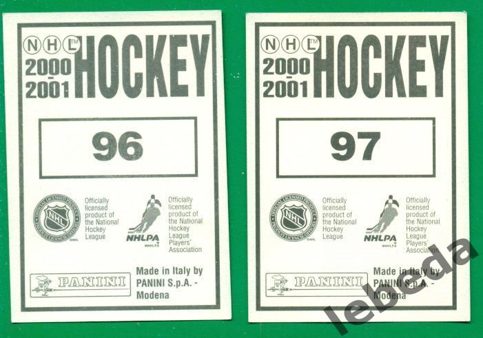 Наклейка PANINI. НХЛ (HXL) - Хоккей - 2000 / 2000 г. Торонто. №№ 96,97 1