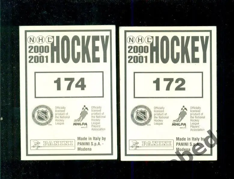 Наклейка PANINI. НХЛ (HXL) - Хоккей - 2000 /2001 г. MINNESOTA № .172.174/ 2