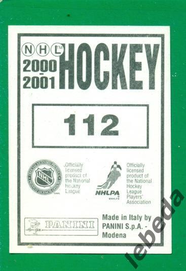 Наклейка PANINI. НХЛ (HXL) - Хоккей - 2000 /2001 г.Анахайм №.112./ Руслан Салей. 1