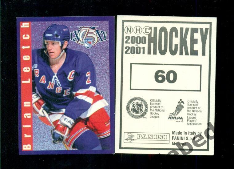Наклейка PANINI. НХЛ (HXL) - Хоккей - 2000 /2001 г.Нью-Йорк Рейнджерс №60.Leetch