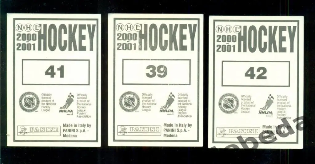 Наклейка PANINI. НХЛ (HXL) - Хоккей - 2000 /2001 г. Монреаль № 39,41,42. 1