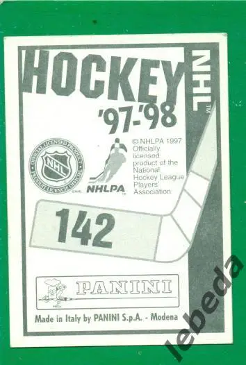 Наклейка PANINI.(HXL) - Хоккей -1997 / 1998 г. Даллас №№ 142 1