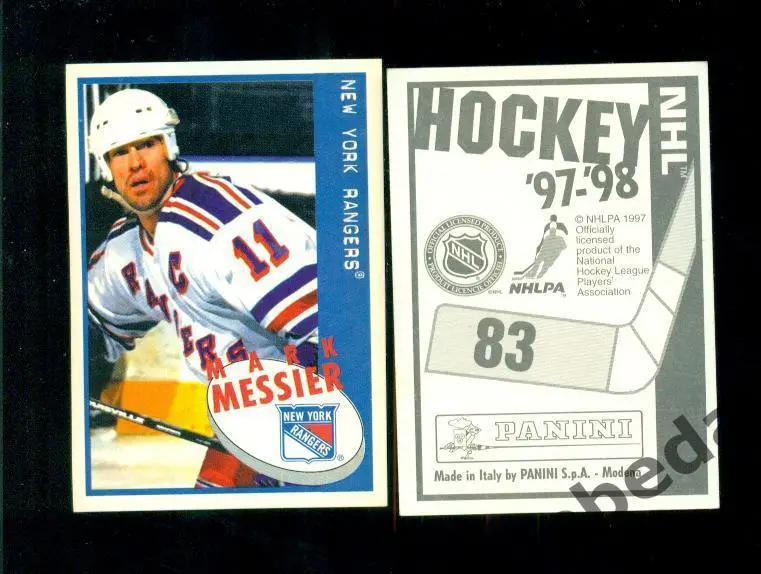 Наклейка PANINI.(HXL) - Хоккей -1997 / 1998 г.№№ 83. Mark Messier/ 1