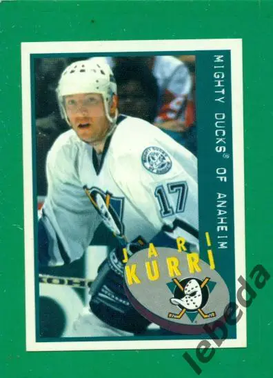 Наклейка PANINI.(HXL) - Хоккей -1997 / 1998 г. №№ 189./ Jari Kurri