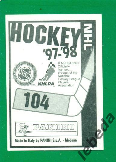 Наклейка PANINI.(HXL) - Хоккей -1997 / 1998 г. №№ 104. / Мих. Андерсон / 1