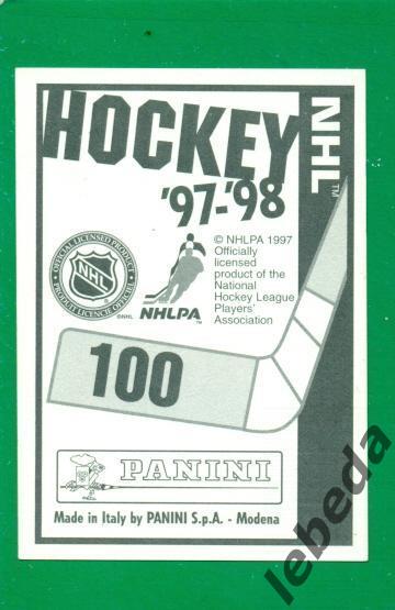 Наклейка PANINI.(HXL) - Хоккей -1997 / 1998 г. №№ 100. / Lbyj Ciccarelli / 1