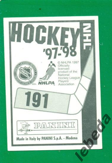 Наклейка PANINI.(HXL) - Хоккей -1997 / 1998 г. №№ 191. 1