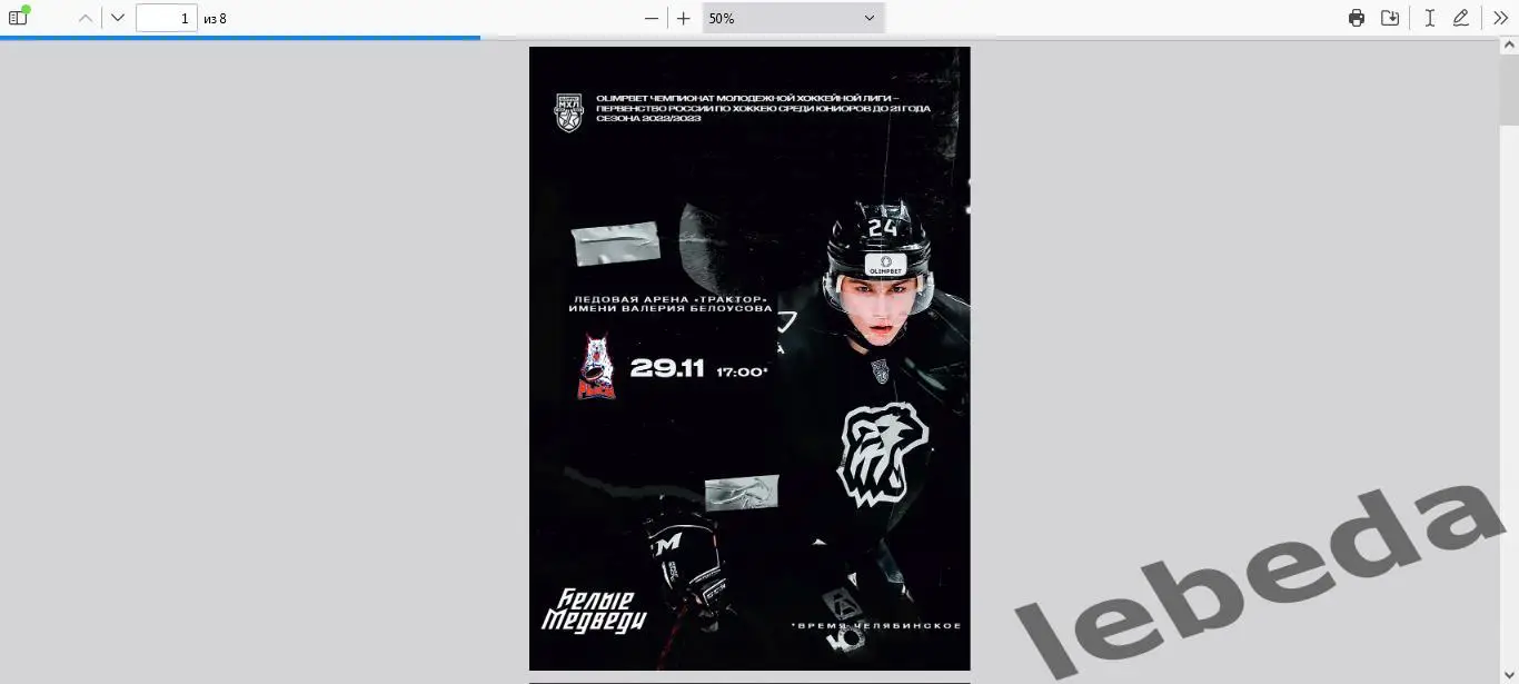 Белые Медведи Челябинск - Рыси Красноярск - 2022 / 2023. (29.11.2022.)