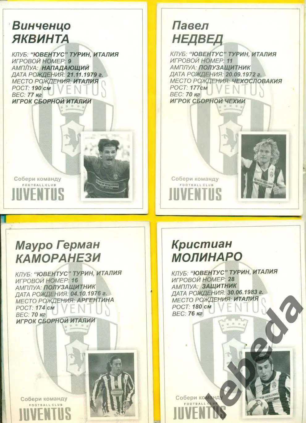 Алессандро Дель Пьеро DEL PIERO №10) Серия Собери команду Ювентус. JUVENTUS / 5