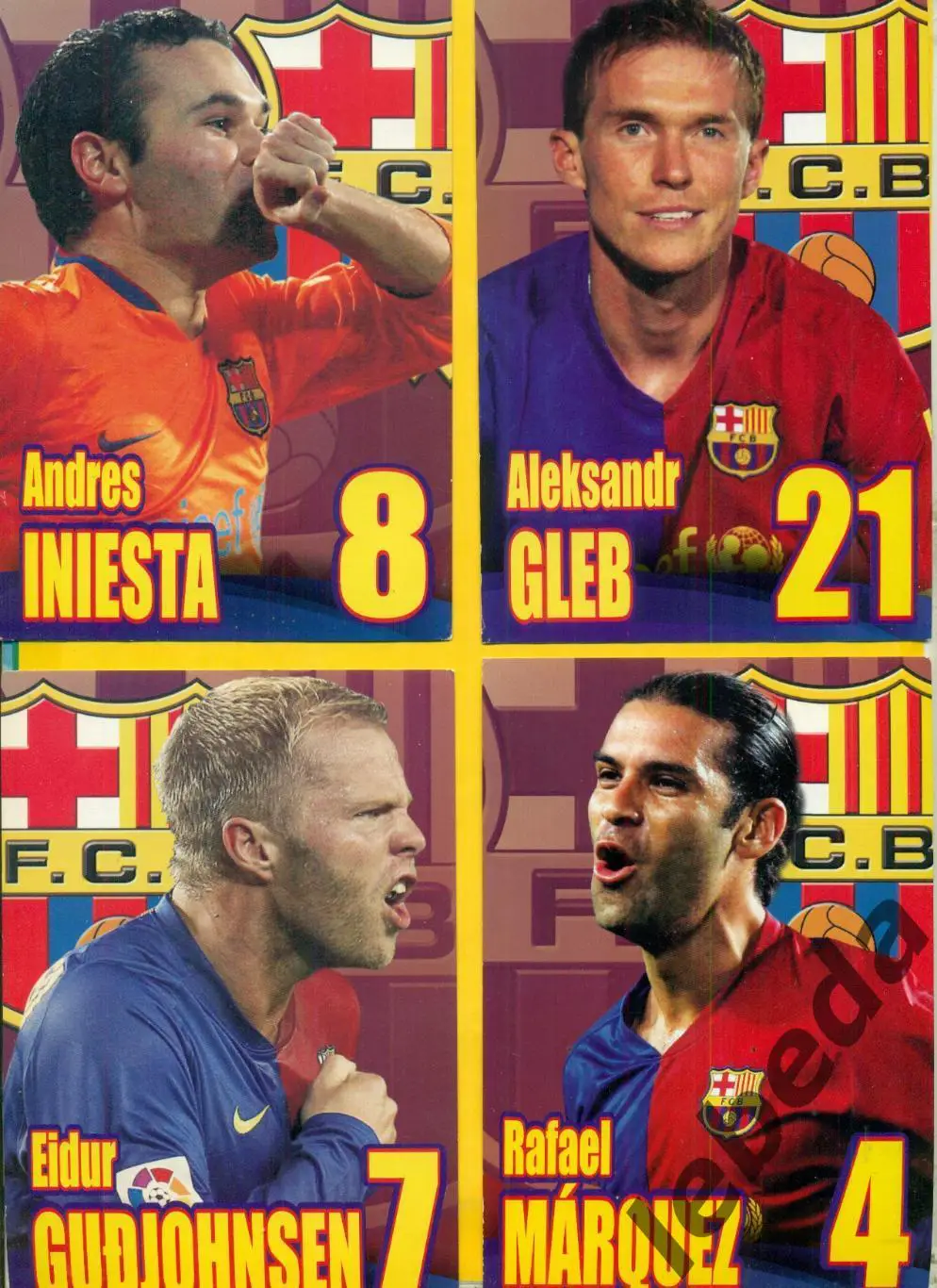 Андрес Иньеста. INIESTA №8) Серия Собери команду.Барселона./ Открытка.10х15 2