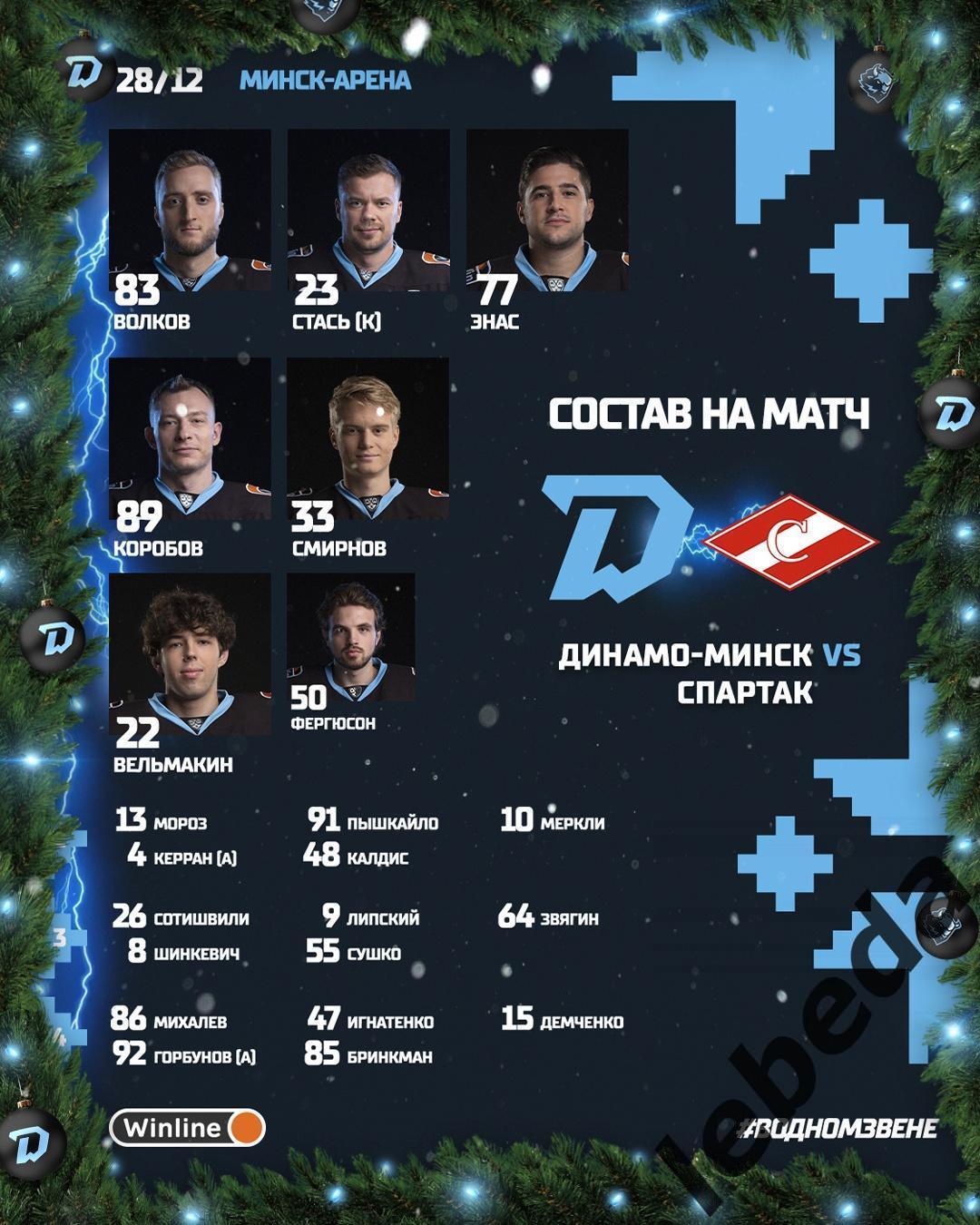 Динамо Минск - Спартак Москва - 2023 / 2024 год. (28.12.23.) 2