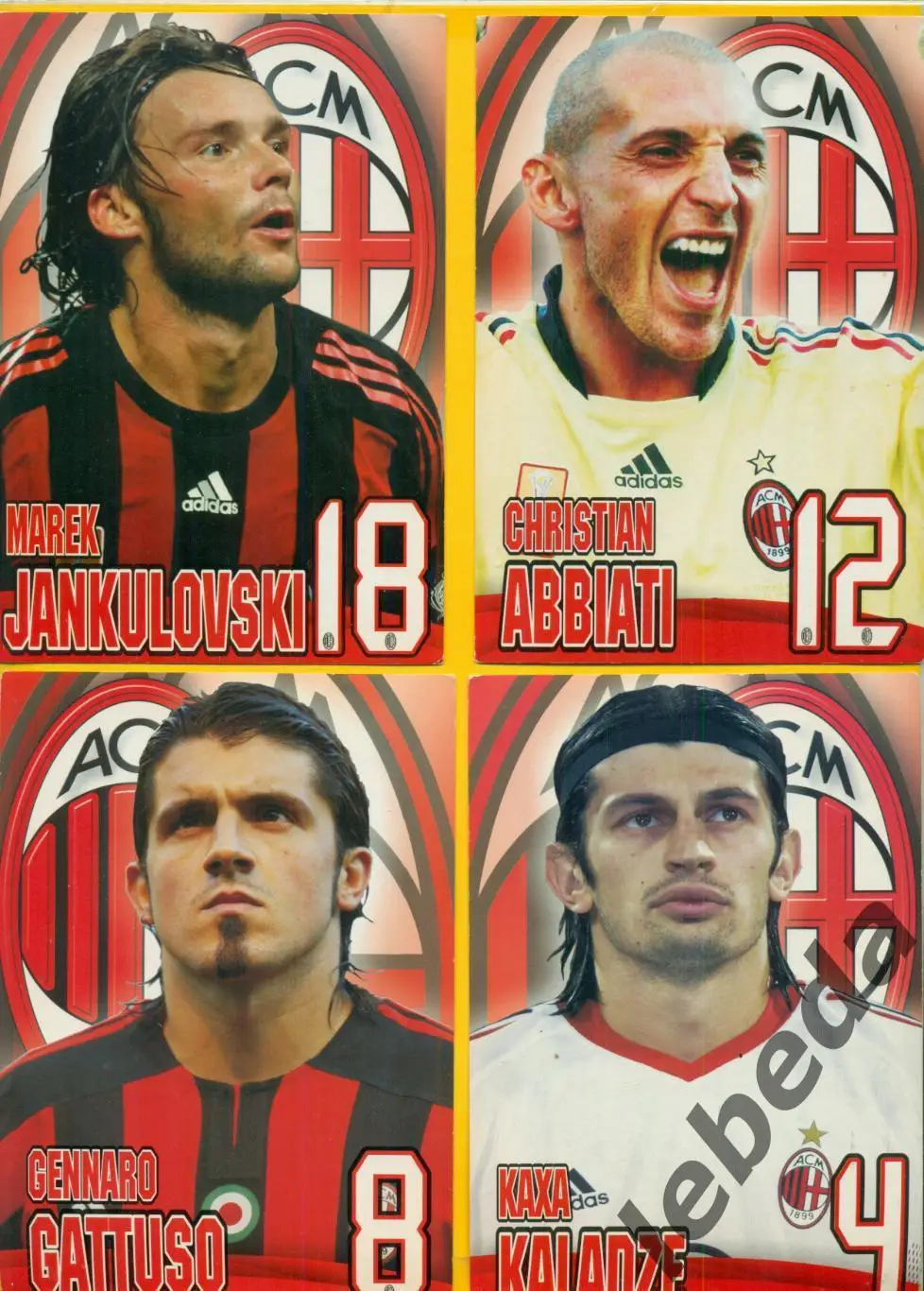 Дженнаро Гаттузо №8. Серия Собери команду Милан Италия. Открытка.10х15 2