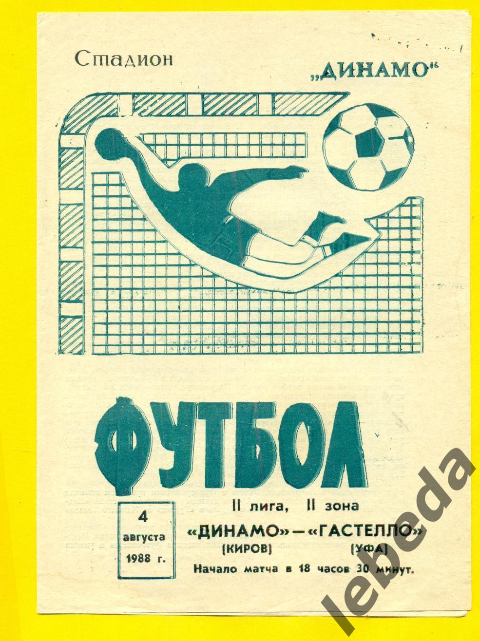 Динамо Киров - Гастелло Уфа - 1988 г.(04.08.88.)