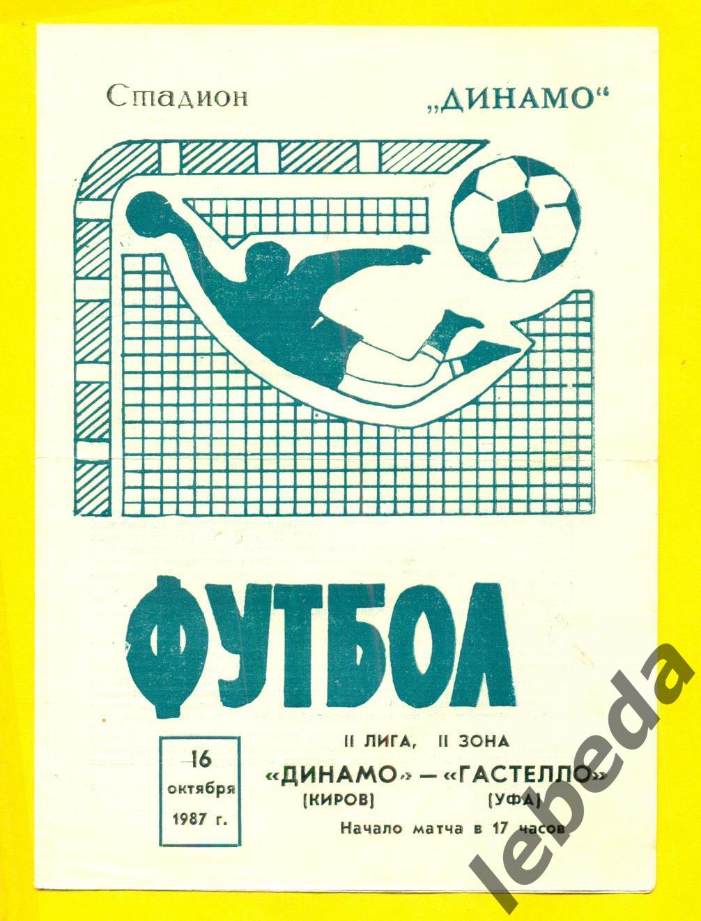 Динамо Киров - Гастелло Уфа - 1987 г.(16.10.87.)