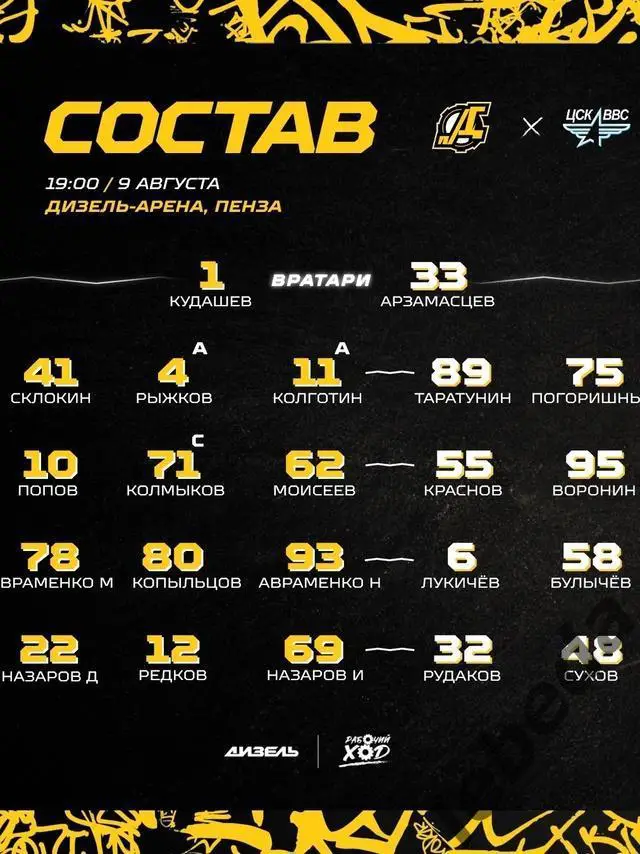 Дизель ( Пенза) - ЦСК ВВС Самара -2024 / 2025 г. (9-10.08.24.) Товарищеская. 1