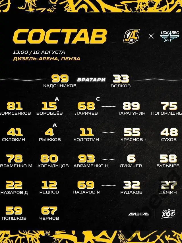 Дизель ( Пенза) - ЦСК ВВС Самара -2024 / 2025 г. (9-10.08.24.) Товарищеская. 2