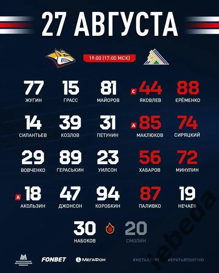 Металлург Мг - Салават Юлаев Уфа - 2024 / 2025 г. (27.08.24.24.) Ромазана турнир 1