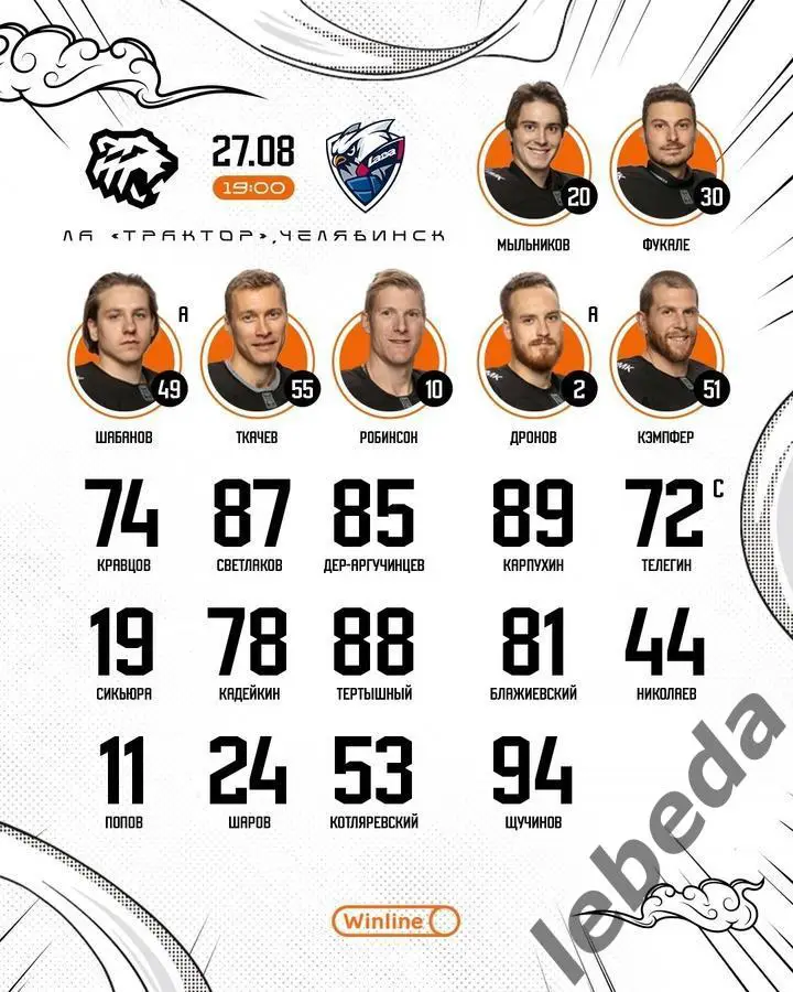 Трактор Челябинск - Лада Тольятти - 2024 / 2025 г. (28.08.24) Турнир в Челябинск 2