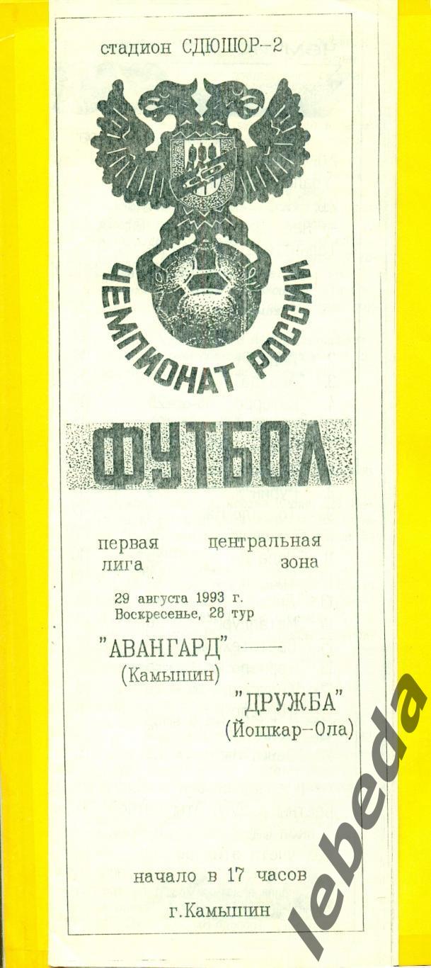 Авангард Камышин - Дружба Йошкар-Ола - 1993 год. ( 29.08.93.)