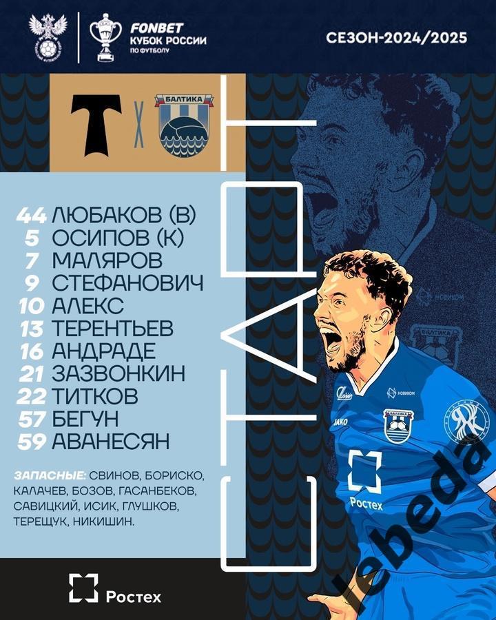 Торпедо Москва - Балтика - 2024 / 2025 г. (16.10.2024.) Кубок России 5-й раунд 2