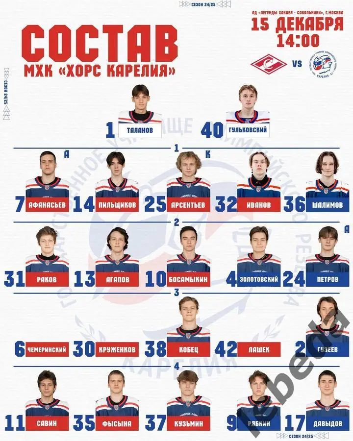 МХК Спартак - Карелия - 2024 / 2025 год. (15.12.24.) 2