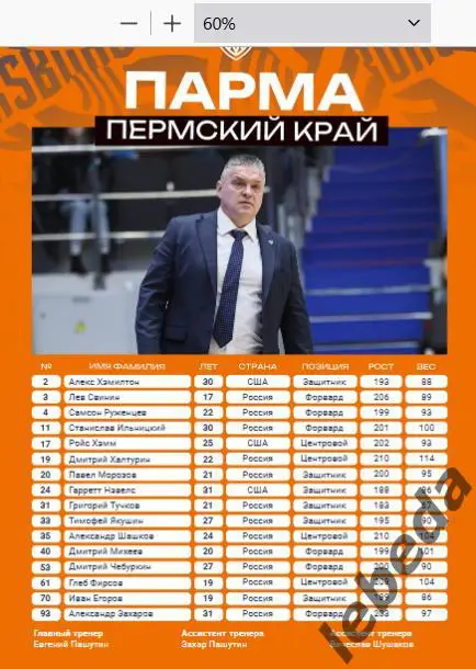 ПБК Зенит Санкт-Петербург - Парма Пермь - 2024 / 2025. (03.10.24.) официал 2