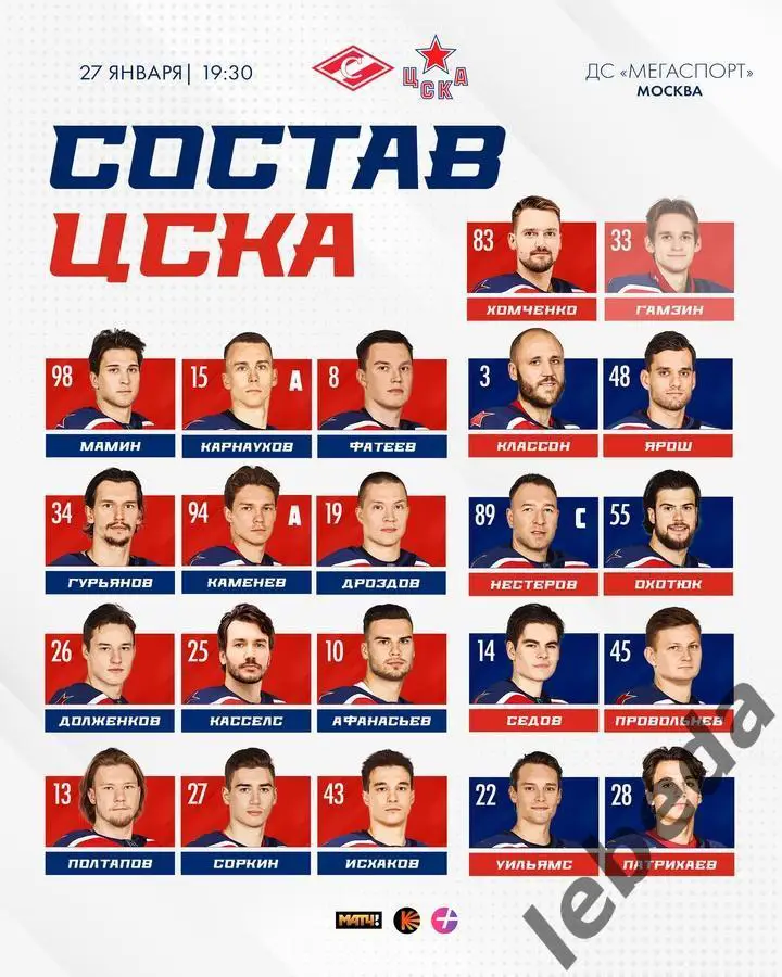 Спартак Москва - ЦСКА - 2024 / 2025 г. (27.10.24.) 2