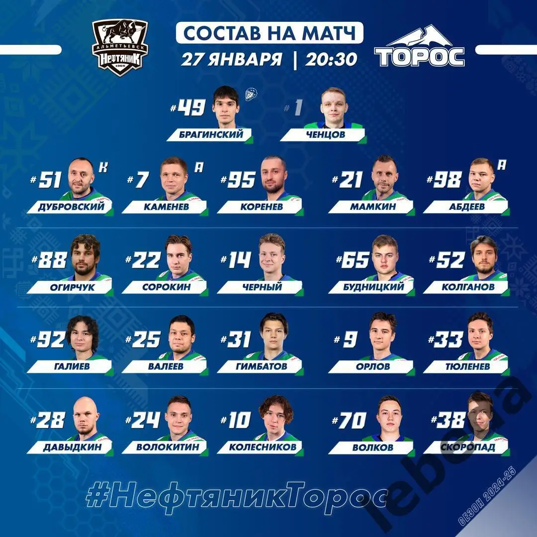 Нефтяник Альметьевск - Торос Нефтекамск - 2024 / 2025 год. (27.10.24.) 2