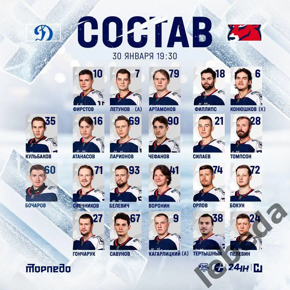 Динамо Москва - Торпедо Нижний Новгород - 2024 / 2025 г. (30.01.25.) 2