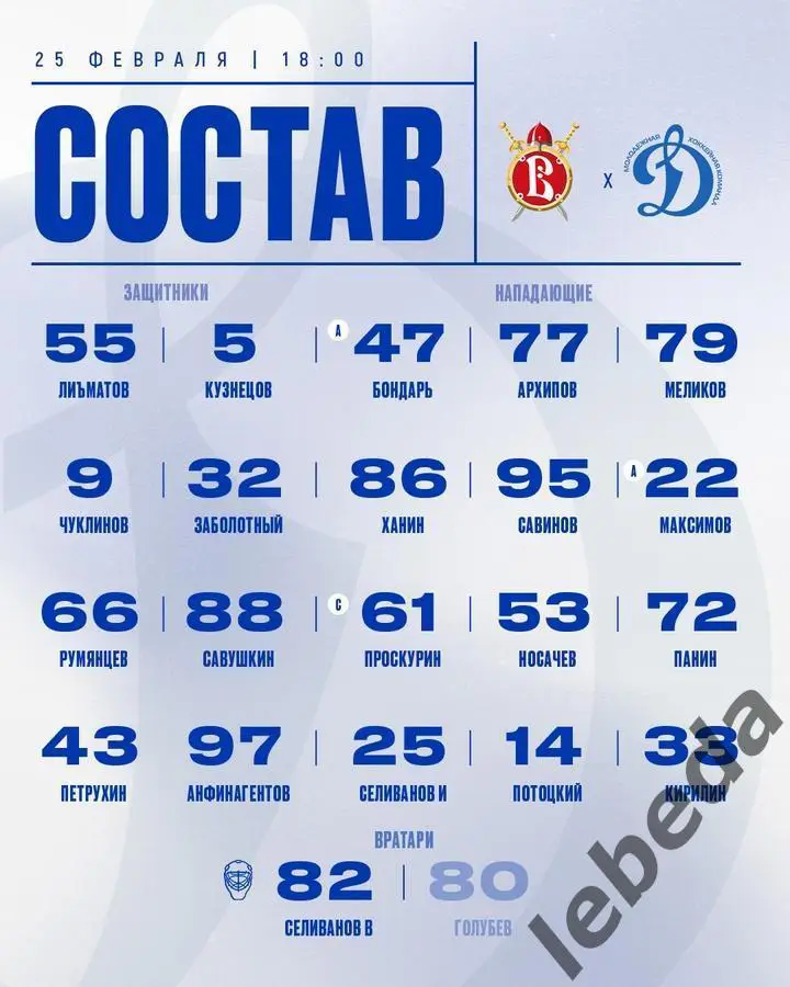 Русские Витязи - МХК Динамо - 2024 / 2025 год. (25.02.25.) 2