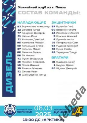 ХК Норильск - Самара / Дизель Пенза / Кристалл Саратов - 2024 / 2025. официальна 7