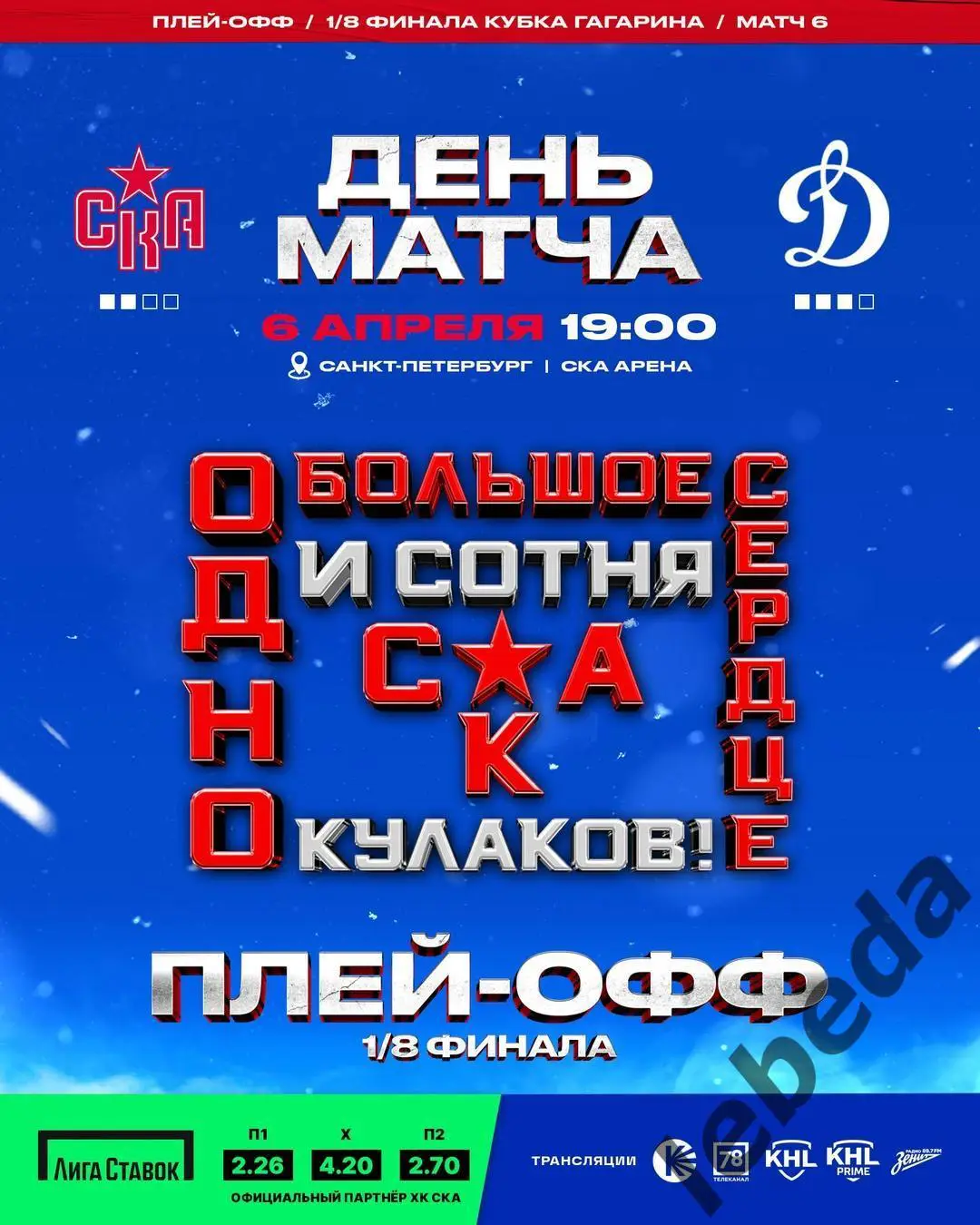 СКА Санкт-Петербург - Динамо Москва - 2024 / 2025. Плей-офф (06.04.25) игра №