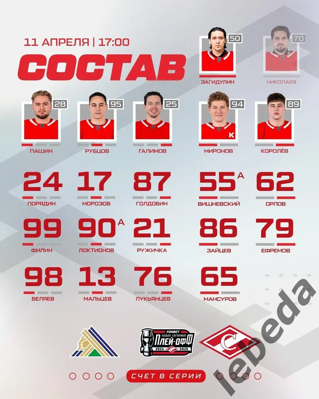 Салават Юлаев Уфа - Спартак Москва - 2024 / 2025. Плей-офф (11.05.25) 1