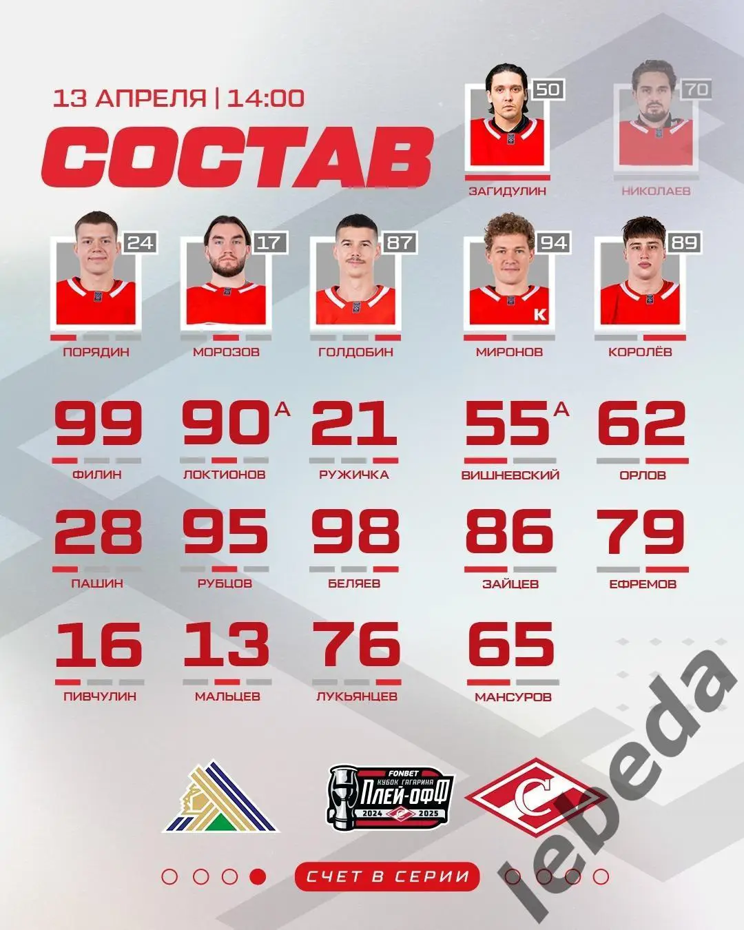 Салават Юлаев Уфа - Спартак Москва - 2024 / 2025. Плей-офф (13.05.25) 1