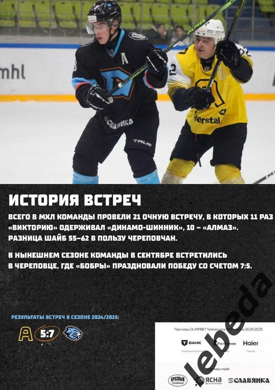 Динамо Шинник (Бобруйск) - Алмаз Череповец - 2024 / 2025. (29.01.25) Официал. 5