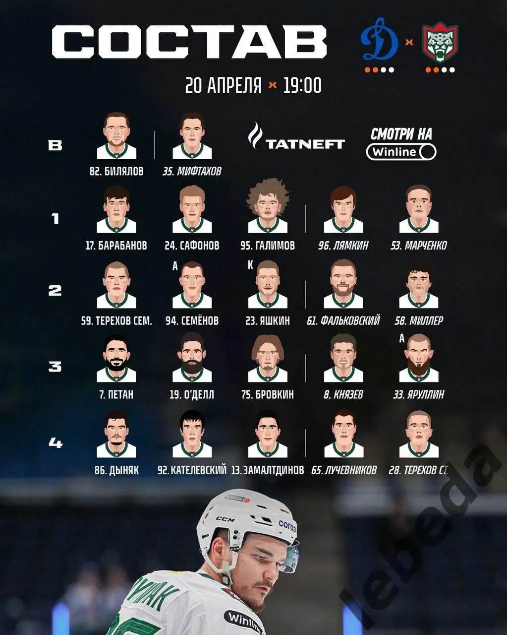 Динамо Москва - Ак Барс Казань - 2024 / 2025. Плей-офф (20.04.25) игра №5 1