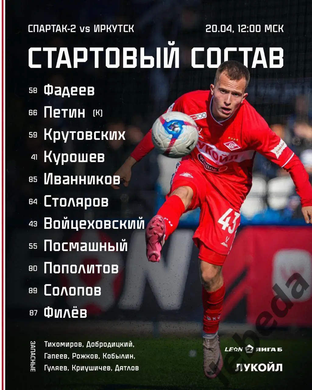 Спартак-2 Москва - ФК Иркутск - 2024 / 2025 год. (20.04.25.) 2
