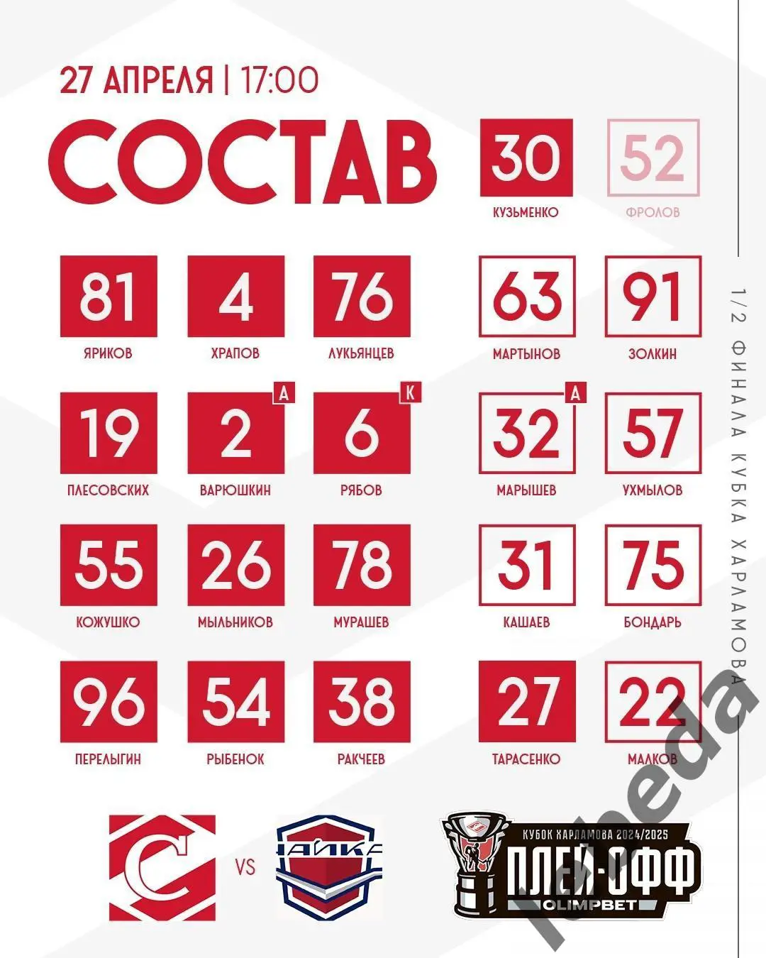 МХК Спартак Москва - Чайка Нижний Новгород - 2024 /2025 год. (27.04.25.) 1